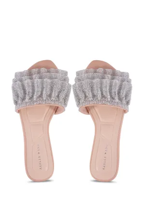 AZALEA WANG LENNAN SILVER EMBELLISHED FLAT SANDAL