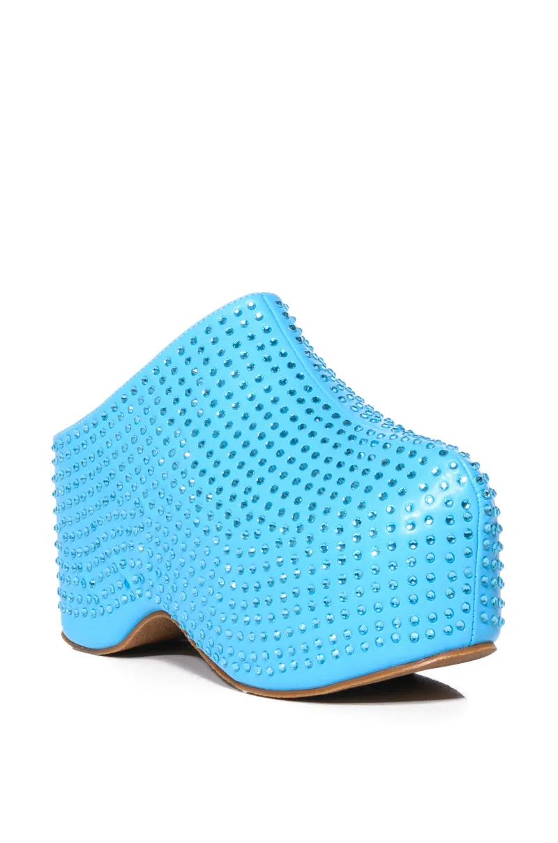 AZALEA WANG MACEY EMBELLISHED CLOG IN BLUE