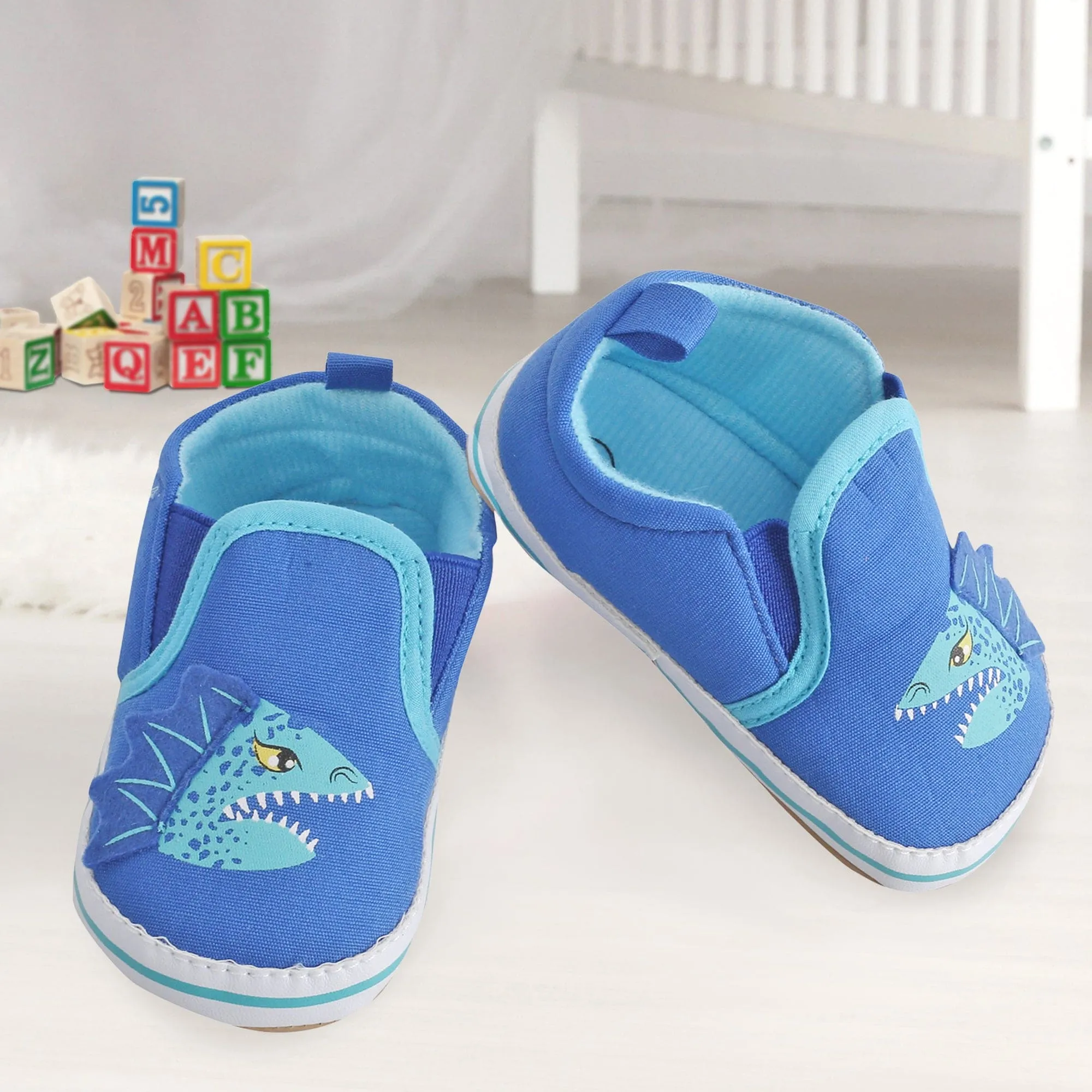 Baby Moo Monster Blue Slip-On Booties