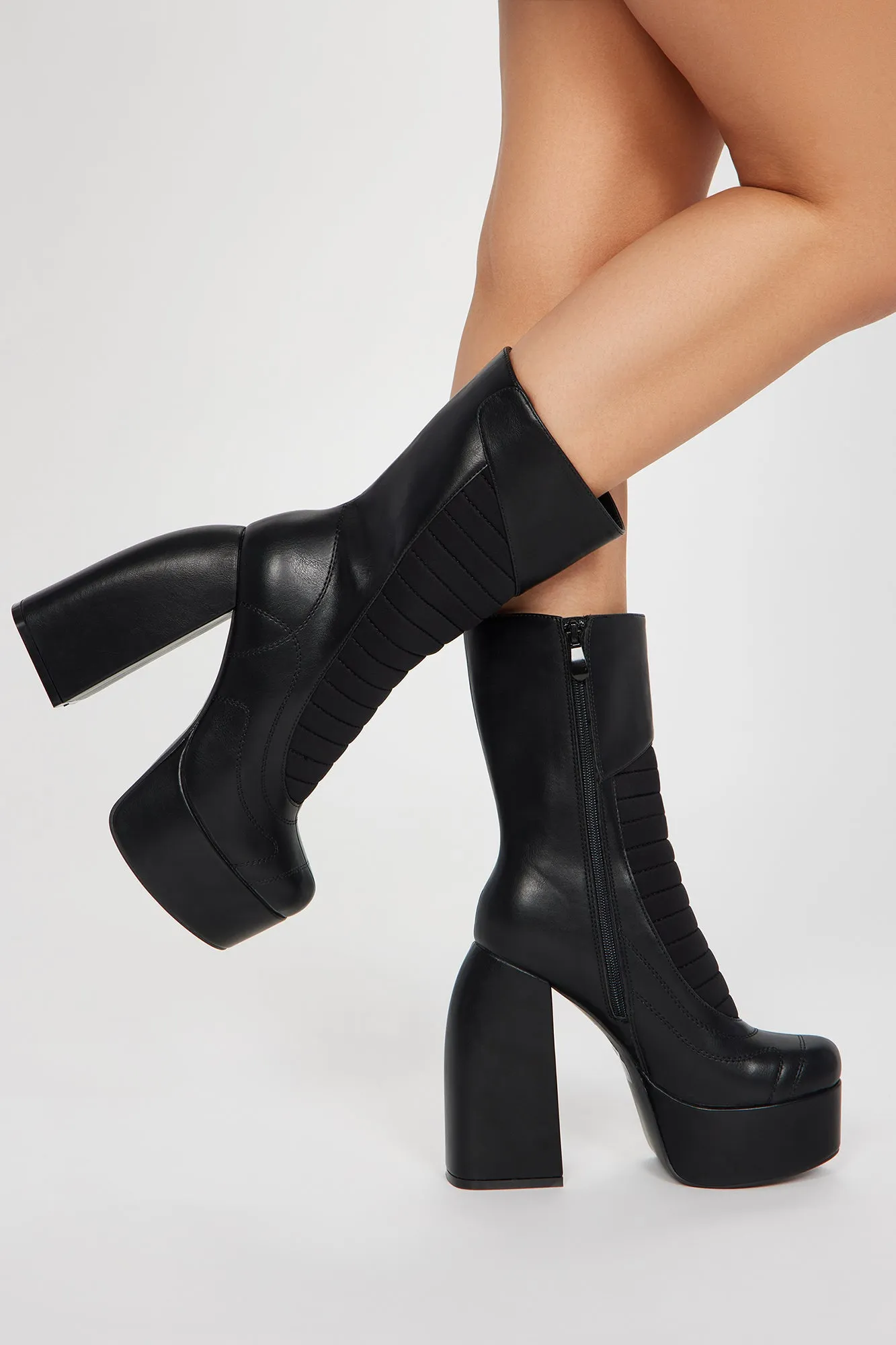 Best Kept Secret Platform Booties - Black