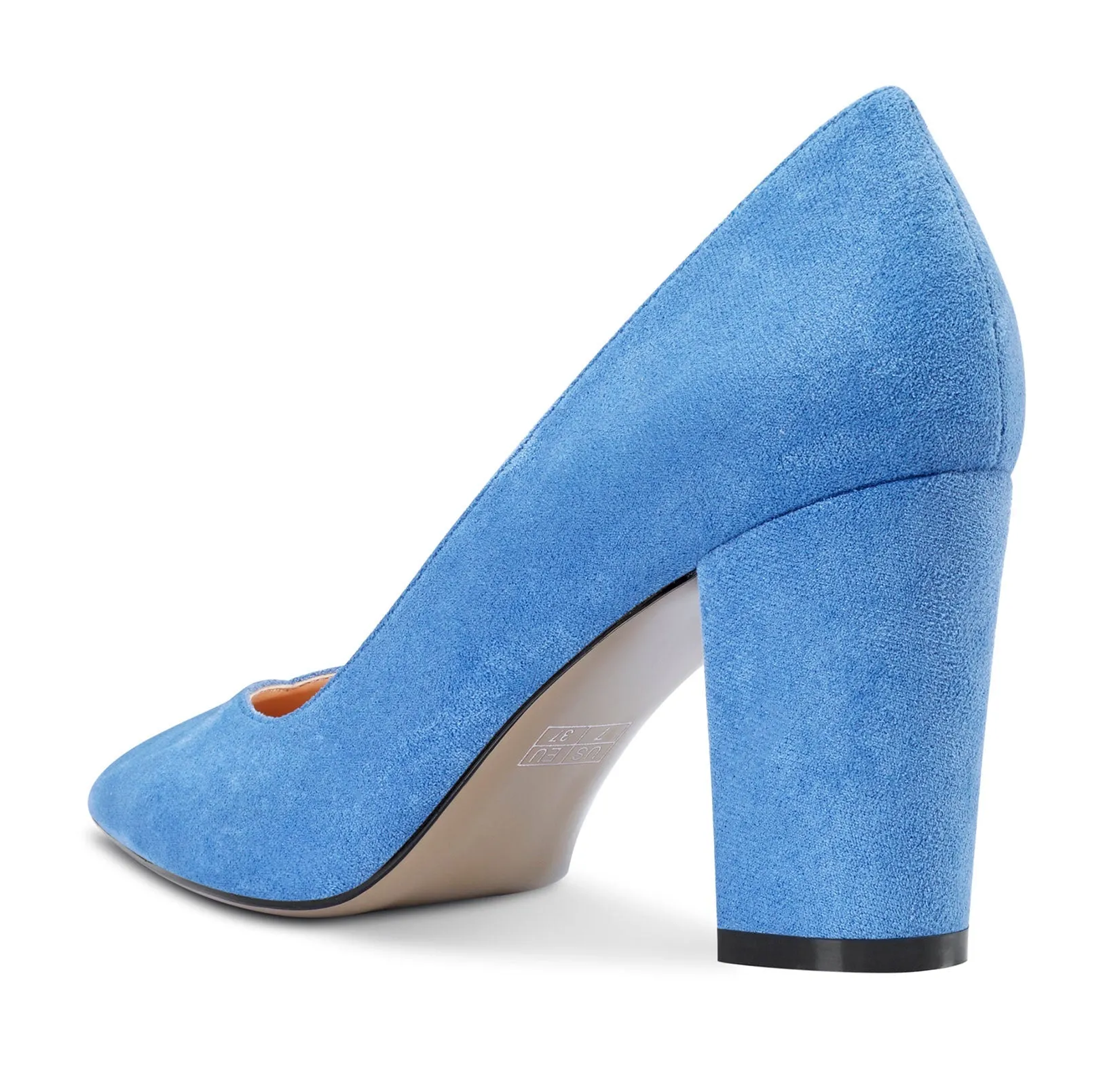 CASTAMERE Chunky Heel Pumps for Women High Heels Pointed-Toe Shoes Dinner Wedding Pump 3 Inch Block Heels