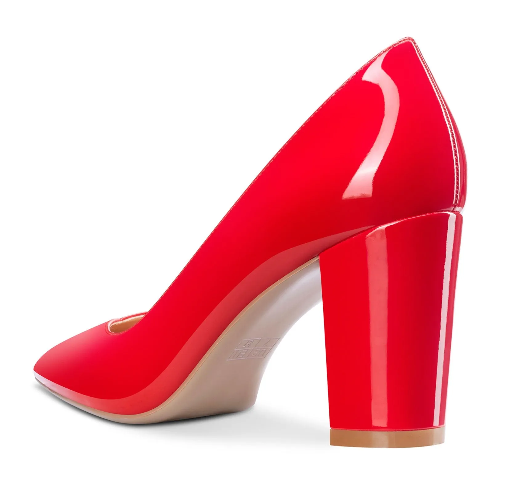 CASTAMERE Chunky Heel Pumps for Women High Heels Pointed-Toe Shoes Dinner Wedding Pump 3 Inch Block Heels