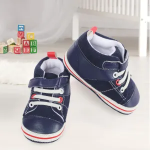 Casual Navy Blue Velcro Booties