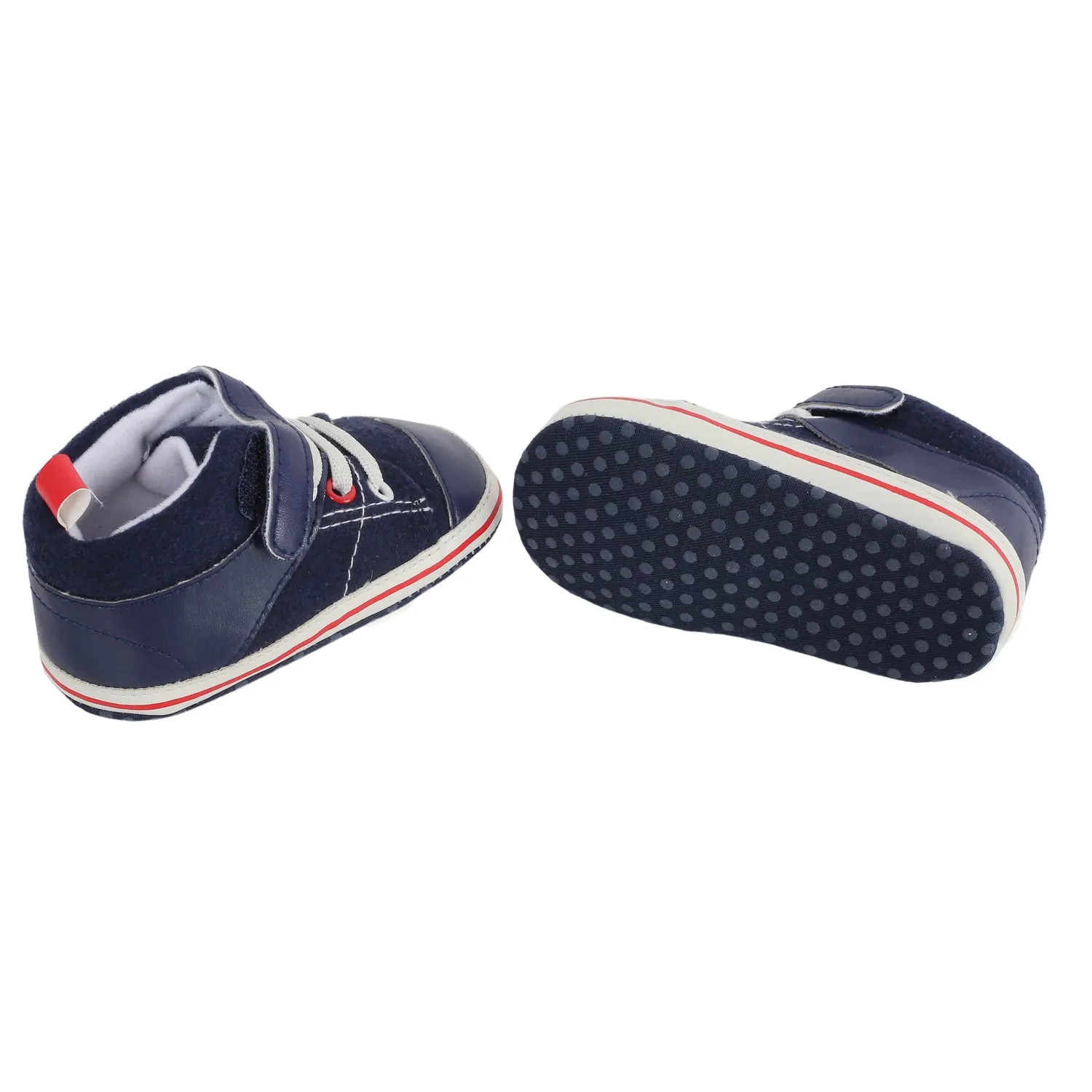 Casual Navy Blue Velcro Booties