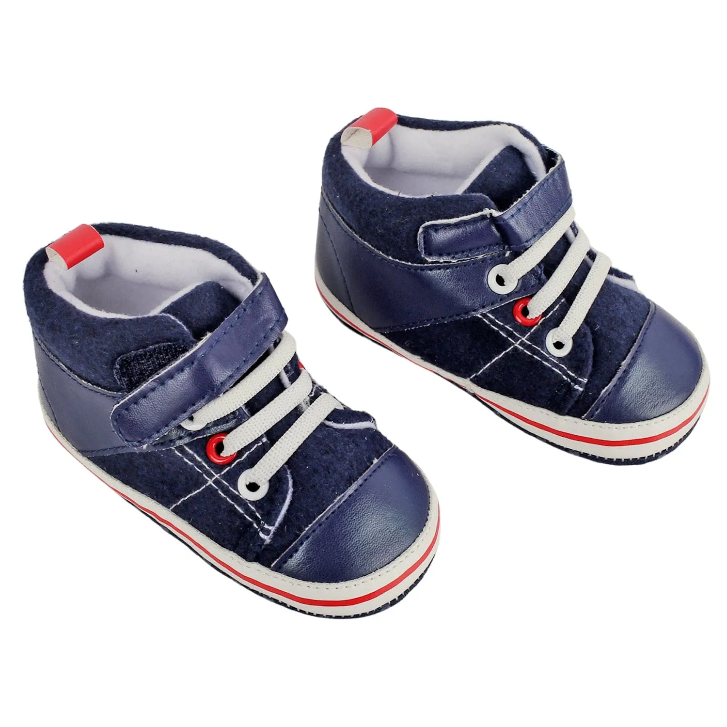 Casual Navy Blue Velcro Booties