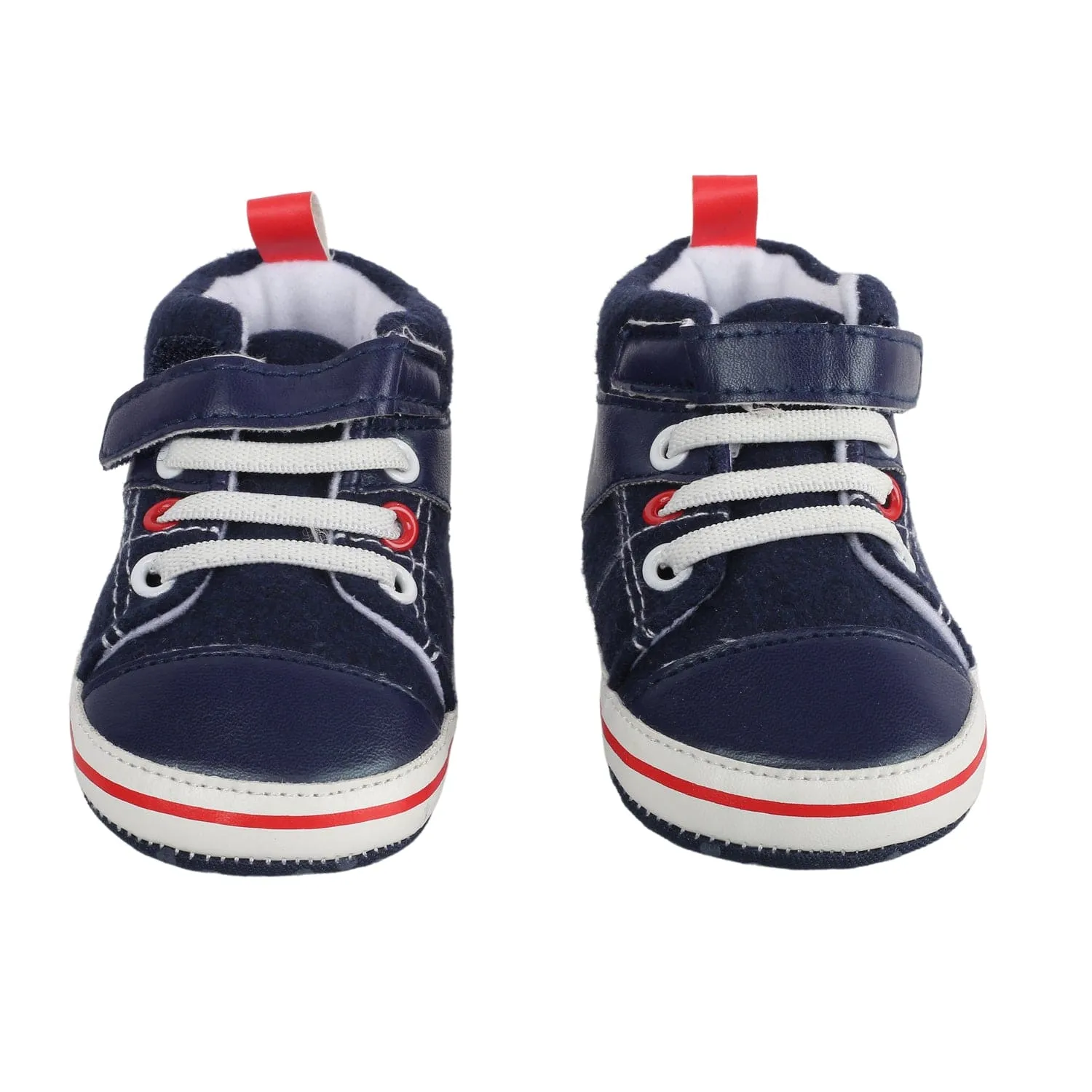 Casual Navy Blue Velcro Booties