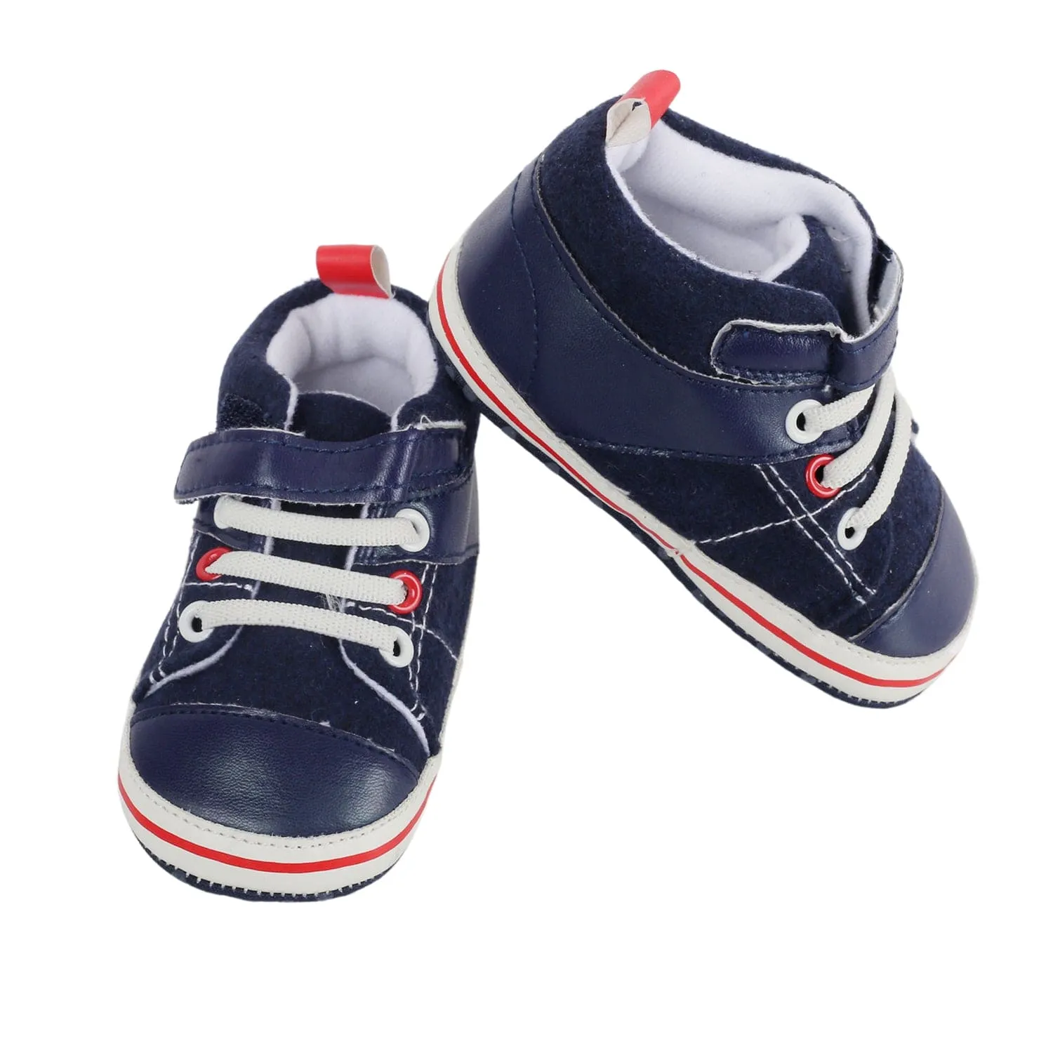 Casual Navy Blue Velcro Booties