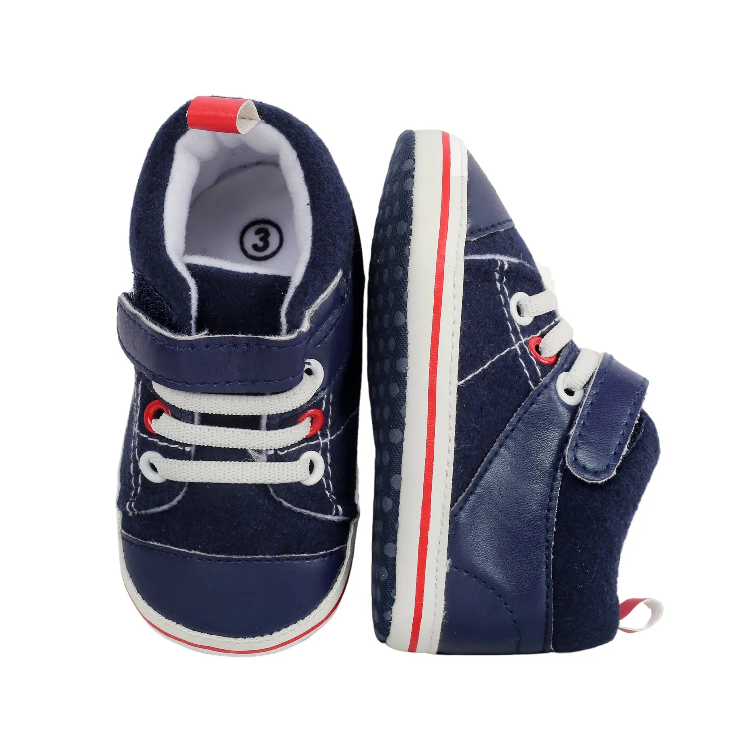 Casual Navy Blue Velcro Booties