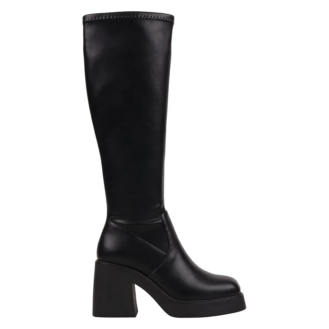 Chantal Black Platform Booties
