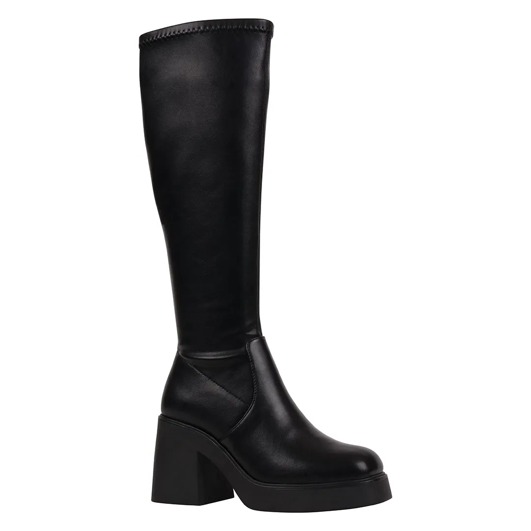 Chantal Black Platform Booties