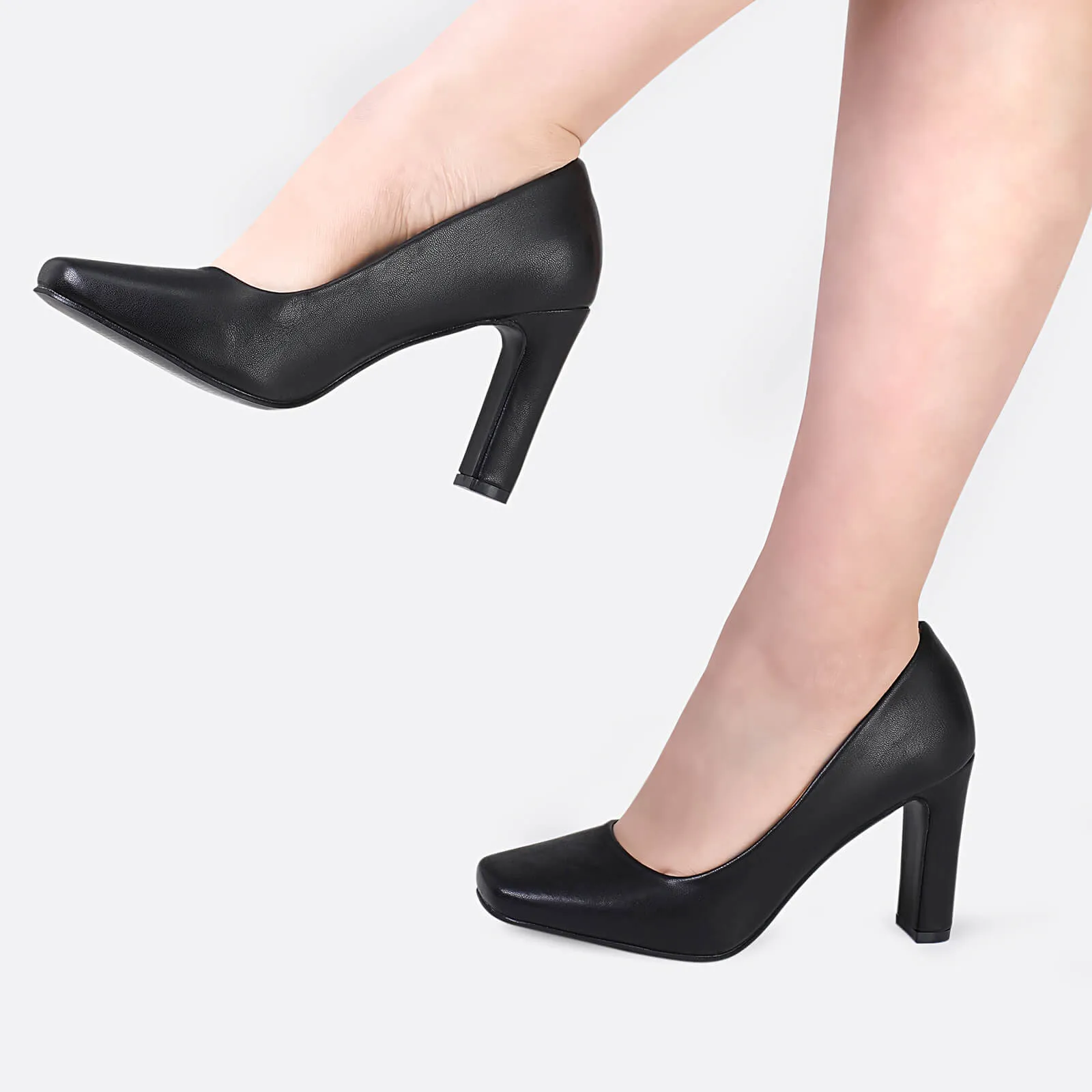 Chunky Block Heel Working Pumps