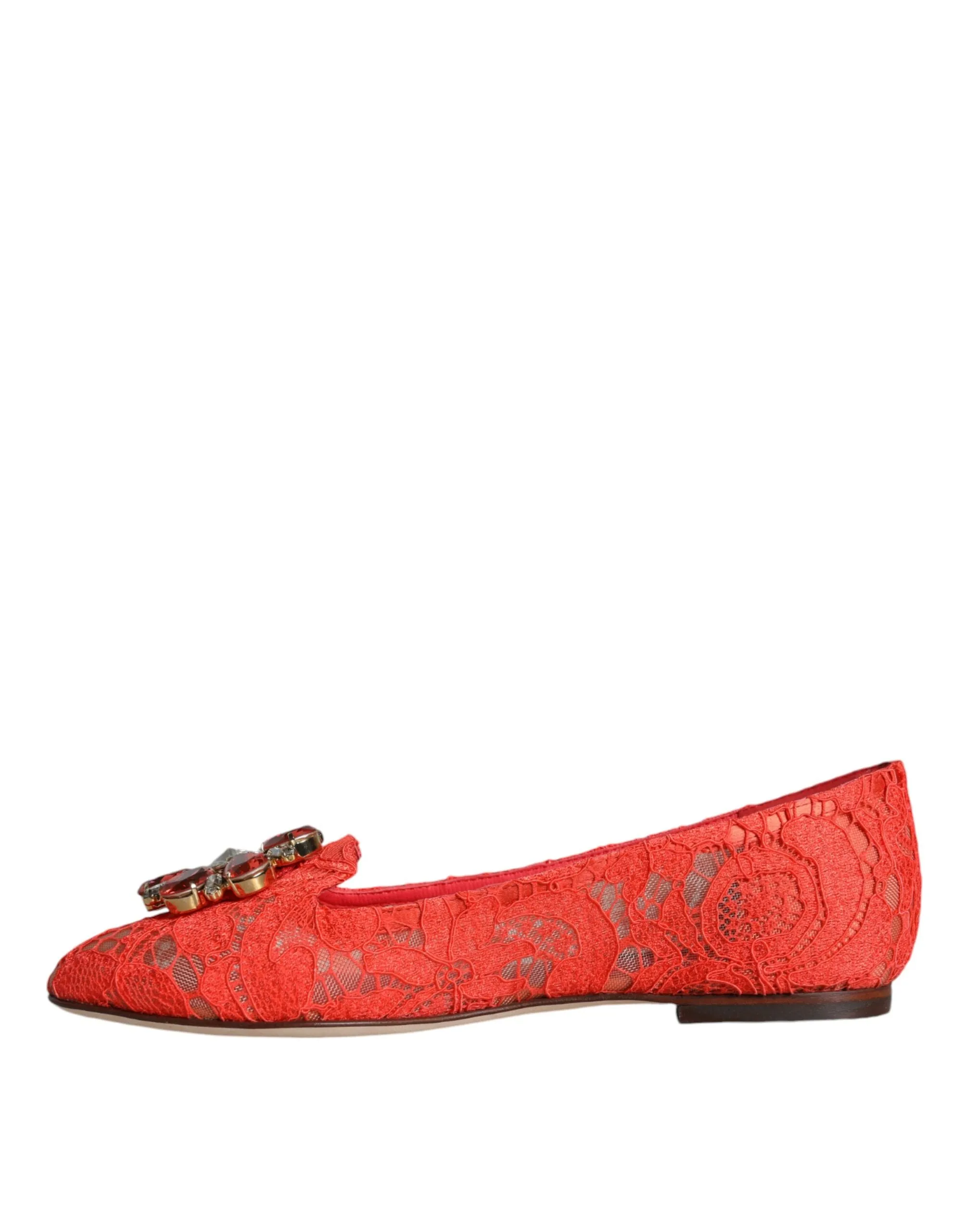 Dolce & Gabbana Crystal Ballet Flats With Lace