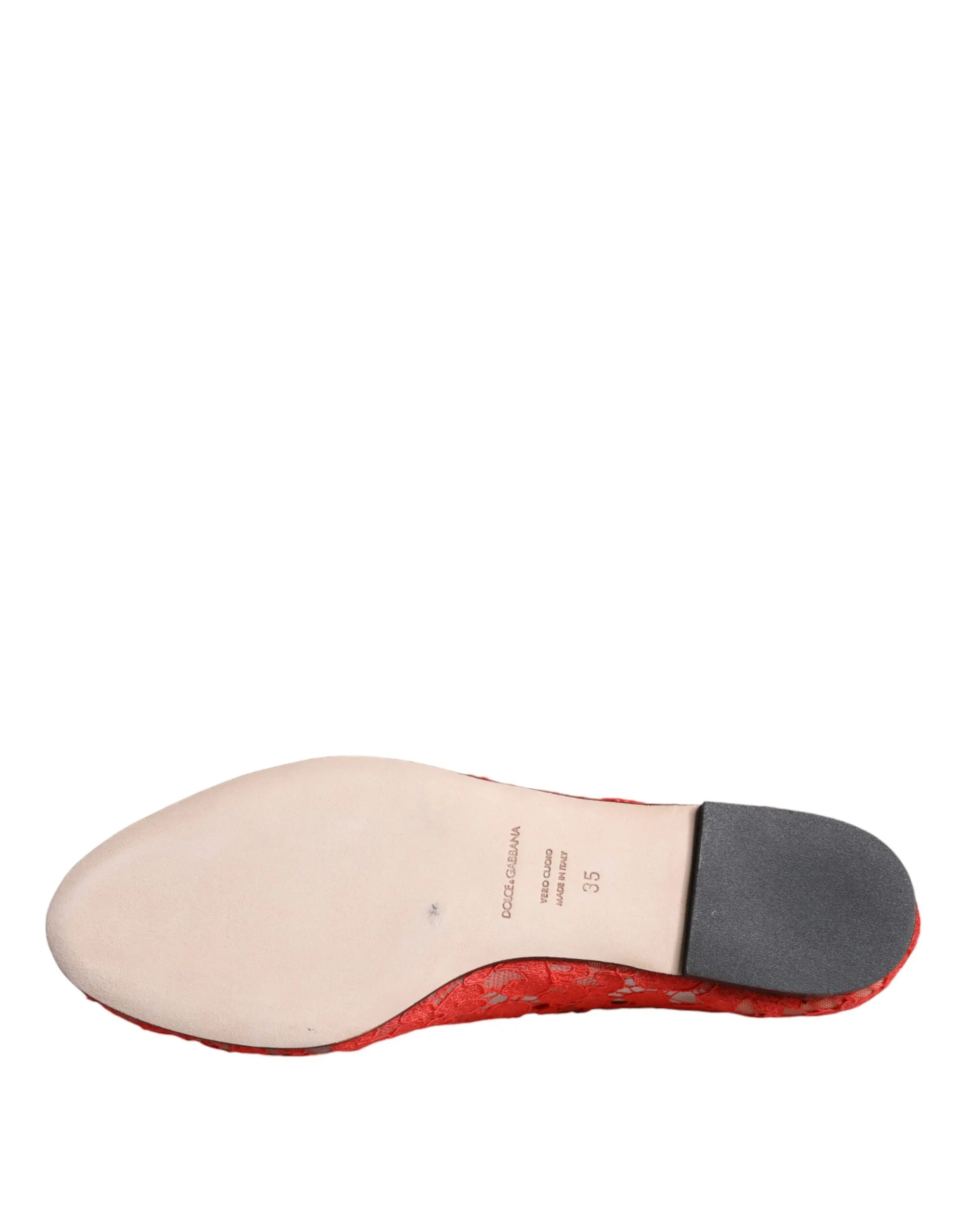 Dolce & Gabbana Crystal Ballet Flats With Lace