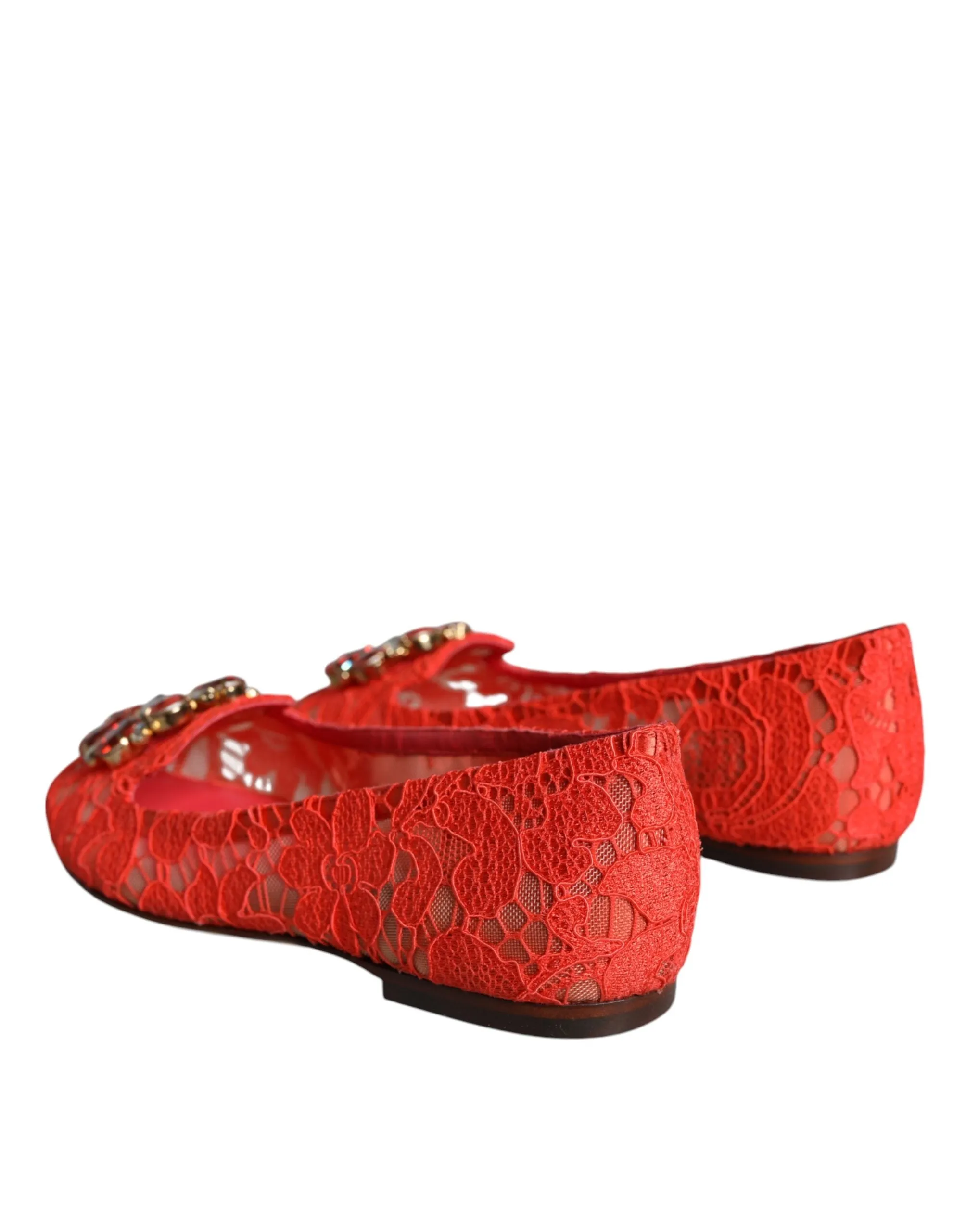 Dolce & Gabbana Crystal Ballet Flats With Lace
