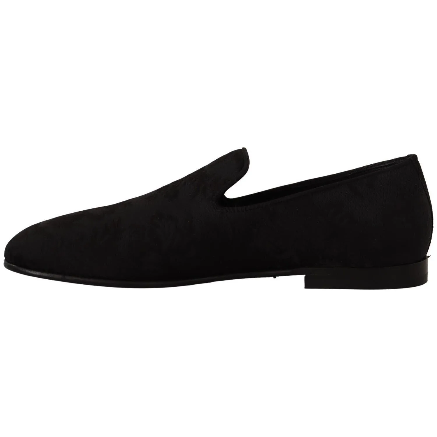 Dolce & Gabbana Elegant Jacquard Slide On Loafers Flats