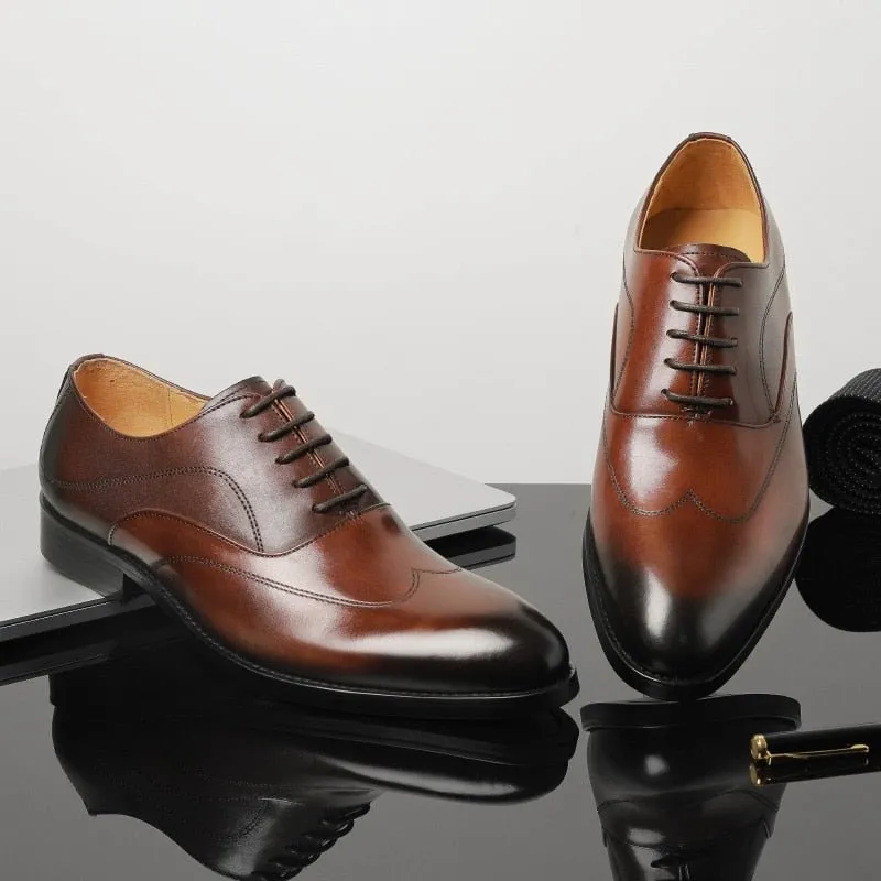 LaceLux Exotic Lace-Up Oxford Dress Shoes