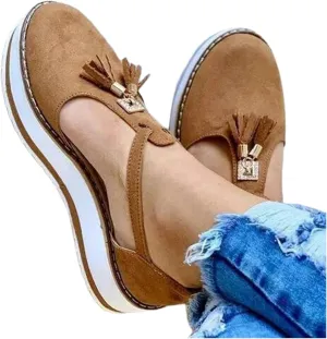 Ladmiple Sneakers For Women White Casual Women's Fashion Sneaker Slip On Low Top Comfortable Walking Shoes Dressy Casual Summer Non Slip Platform Flats Canvas Loafers