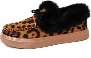 Ladmiple Snow Boots For Women Wide Calf Winter Shoes with Fur Lined Warm Slip On Comfortable Outdoor Walking Ankle Booties
