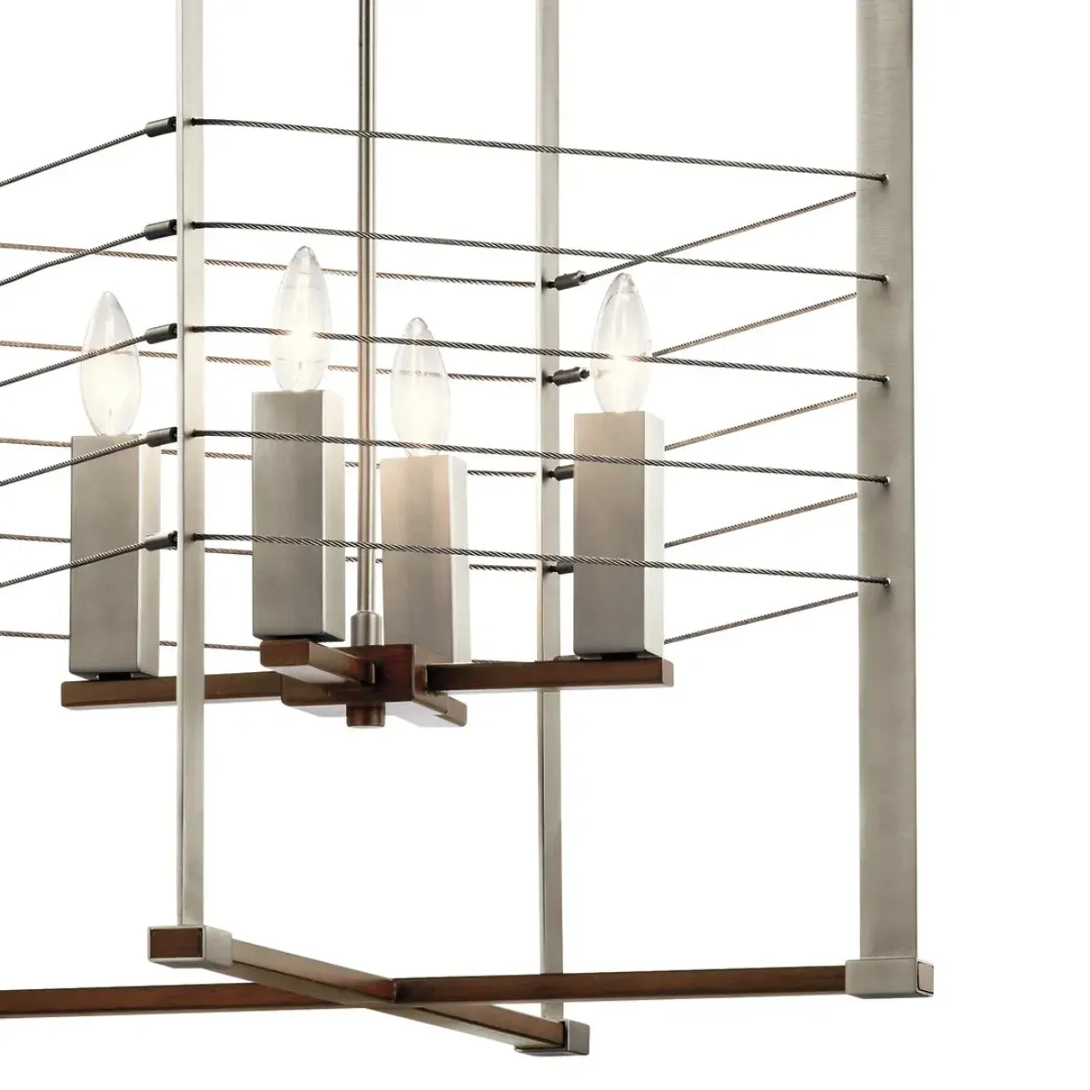 Lente 17 in. 4 Lights Pendant Light Nickel Finish