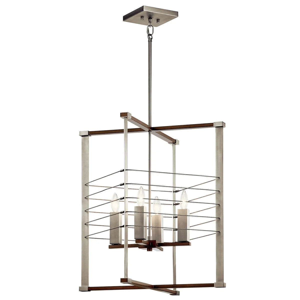 Lente 17 in. 4 Lights Pendant Light Nickel Finish