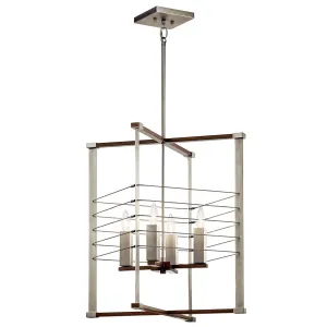 Lente 17 in. 4 Lights Pendant Light Nickel Finish
