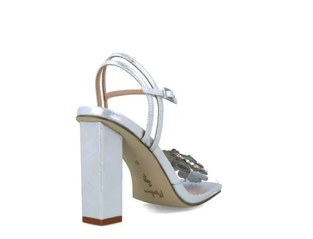 Menbur Silver Diamanté Sandal