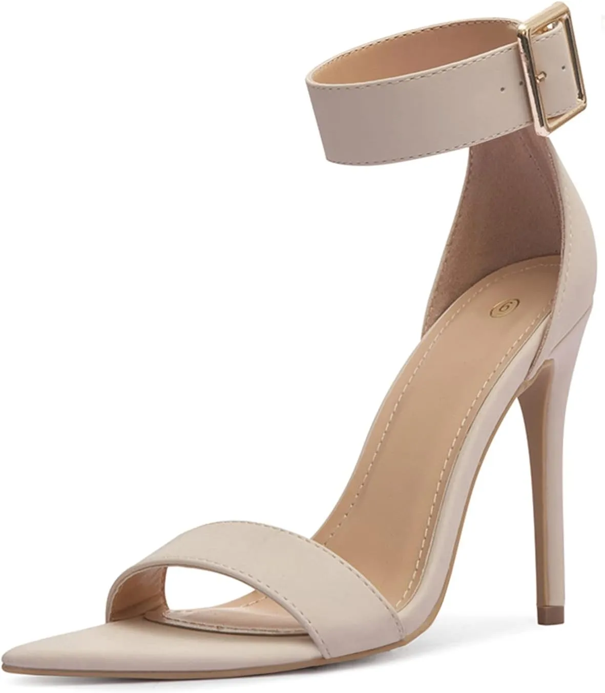 mysoft Women's Pointed Toe Stilettos Ankle Strap Pump Heel Sandals