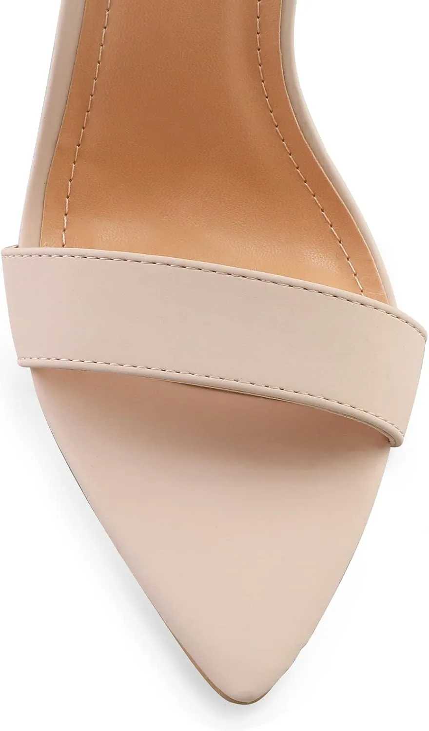mysoft Women's Pointed Toe Stilettos Ankle Strap Pump Heel Sandals