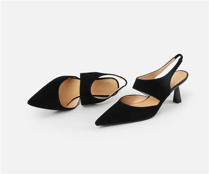 Purpdrank - 2023 New Spring Suede Leather Women Shoes Retro Stilettos Women Pumps Pointed Toe Heels Shoes Women Zapatos De Mujer Heels Women