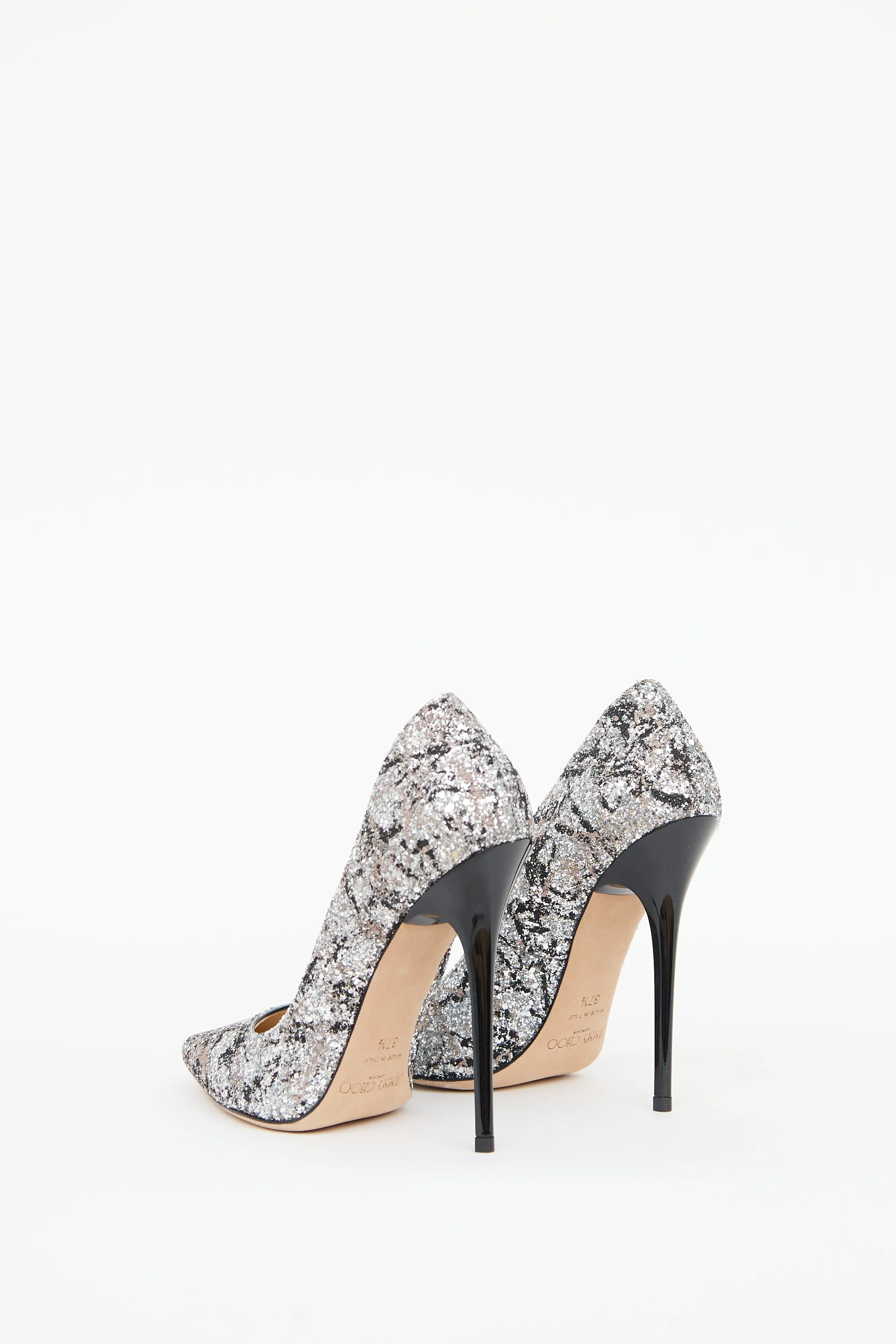 Silver & Black Sparkle Pump