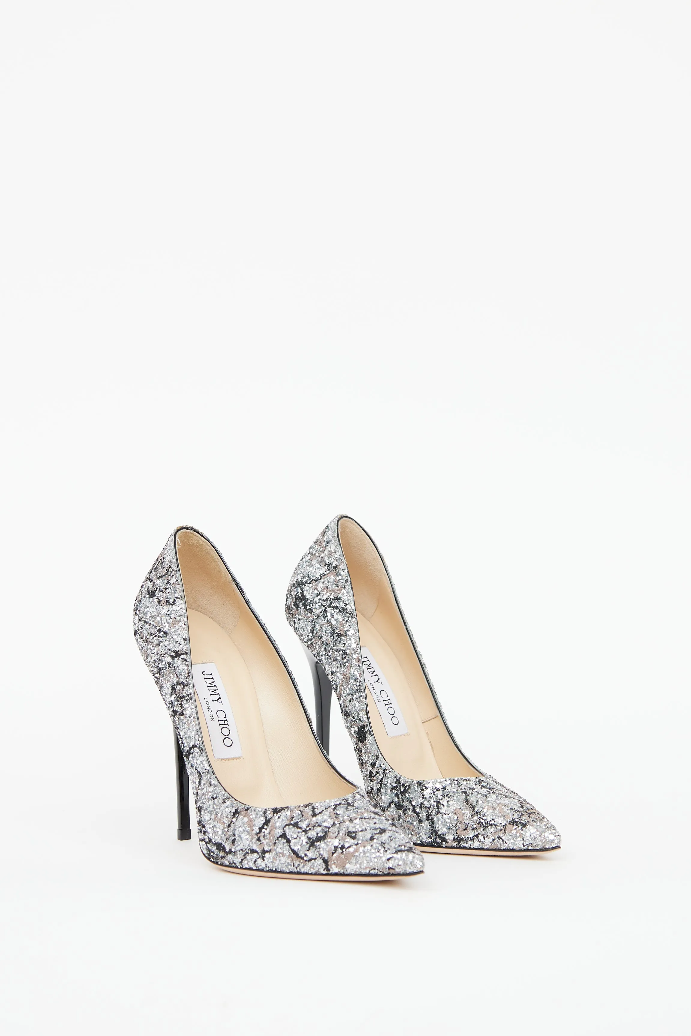 Silver & Black Sparkle Pump