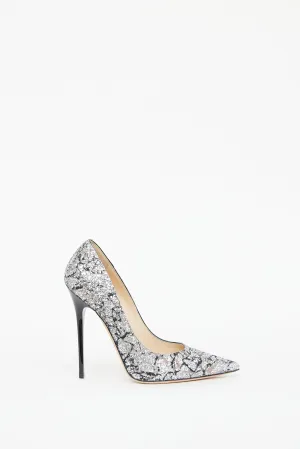 Silver & Black Sparkle Pump