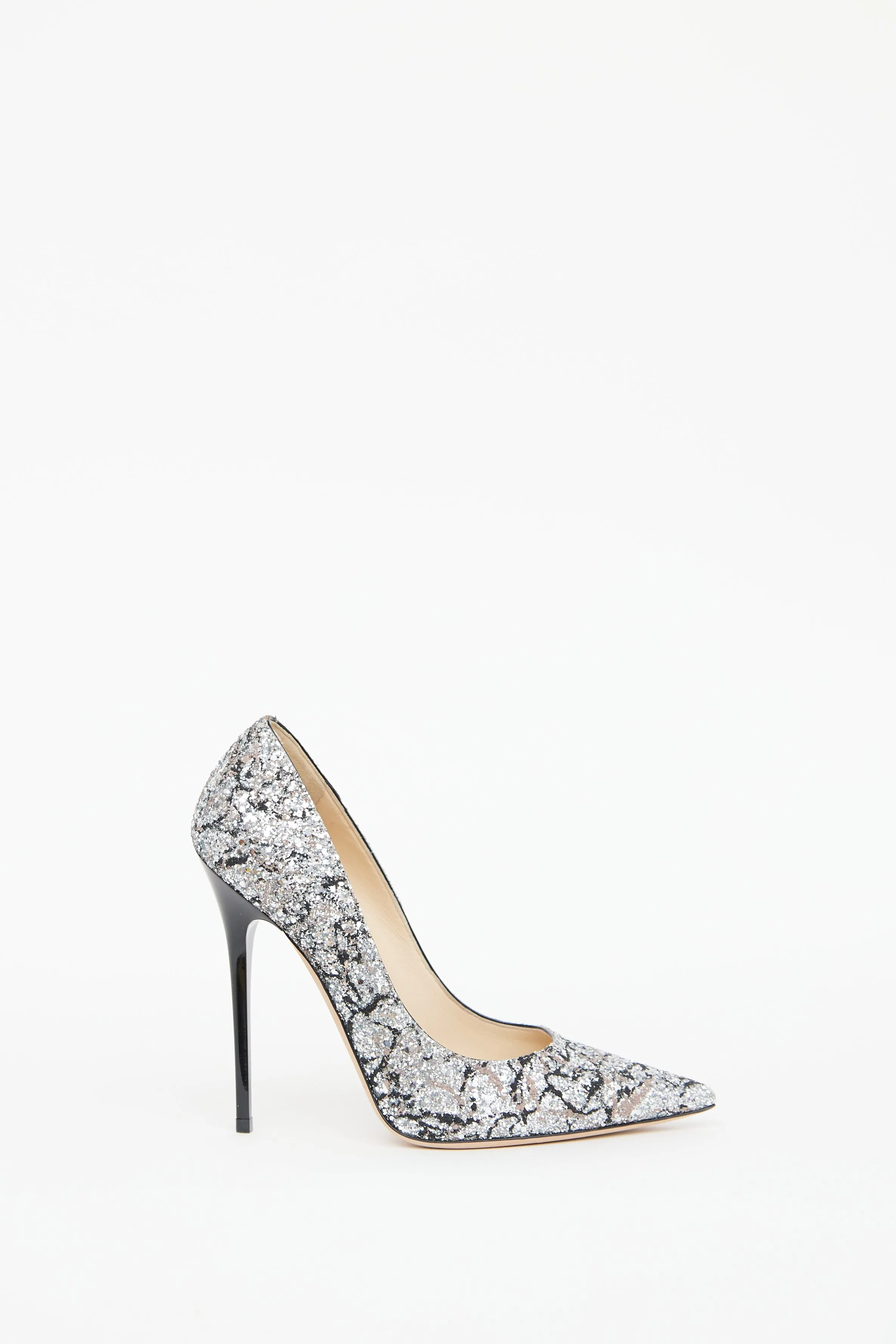 Silver & Black Sparkle Pump