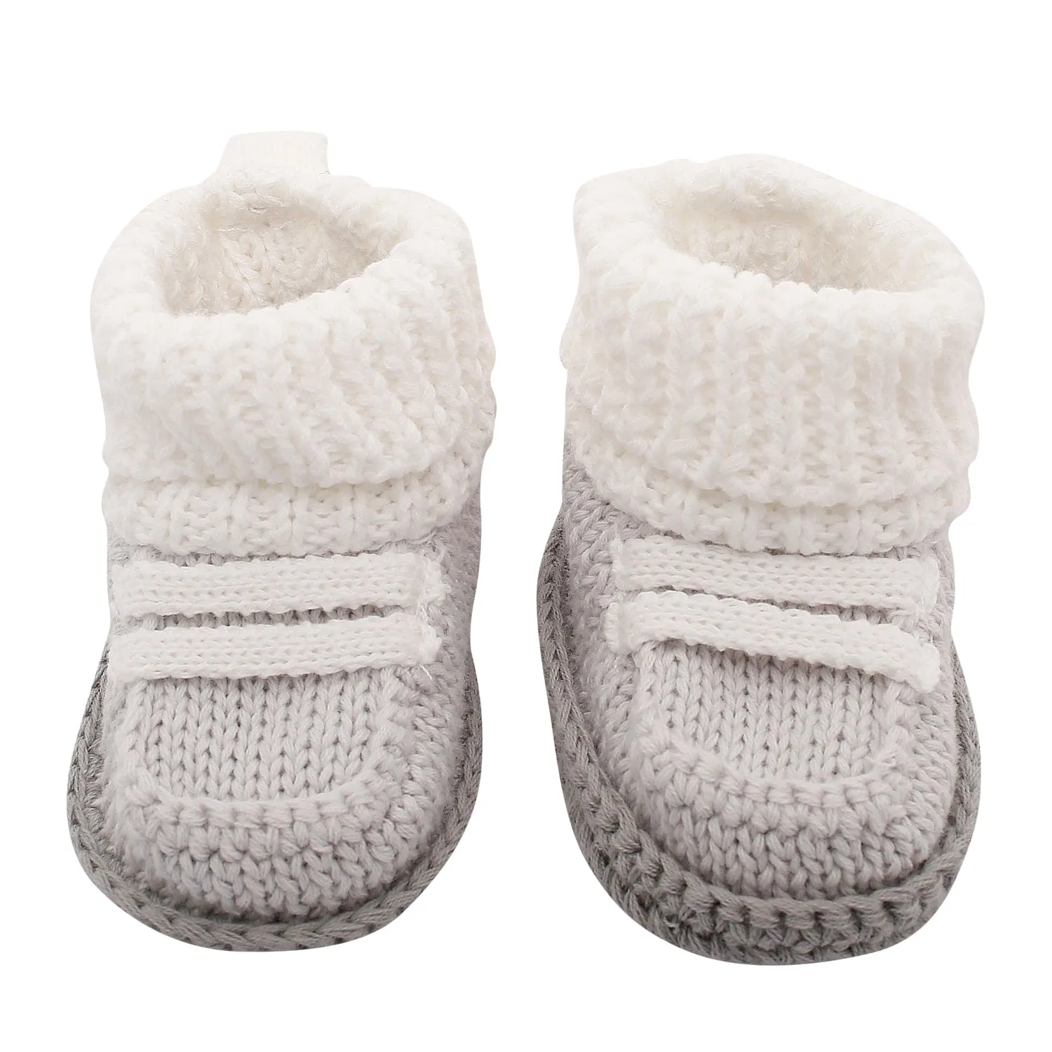 Smart White And Grey Socks Booties