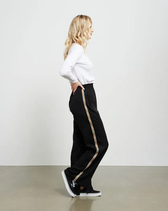 Taylor Pant - Black/Latte Stripe