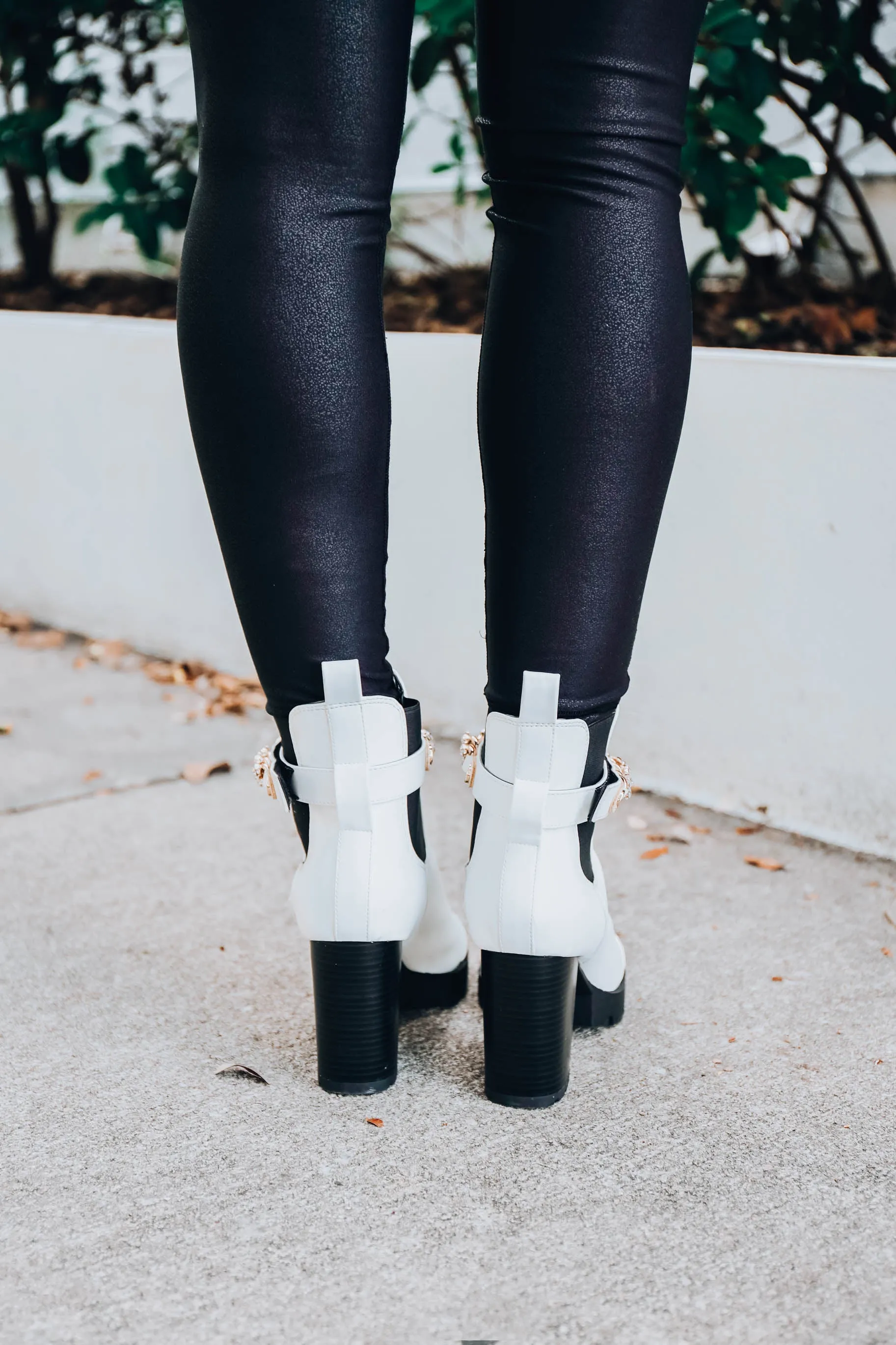 Wild Girl Chunky Heel Bootie - White