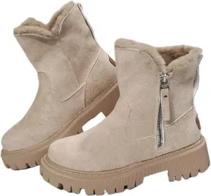 Winter Dress Boots For Women 2024 Snow Warm Ankle Booties Comfortable Slip On Outdoor Fur Lined Walking Loafers Shoes