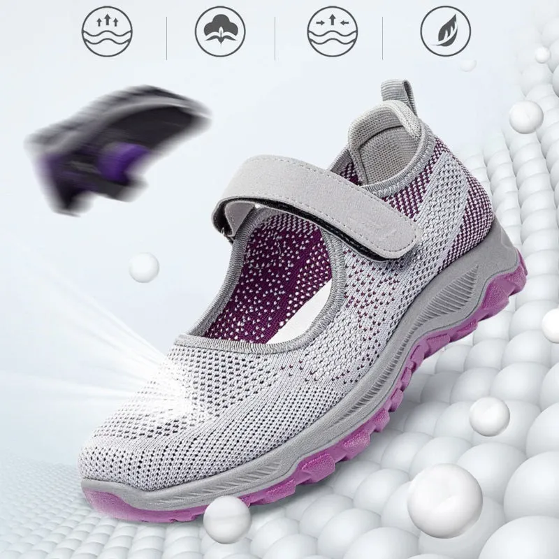 Womens Casual Walking Running Comfortable Breathable Velcro Sneakers