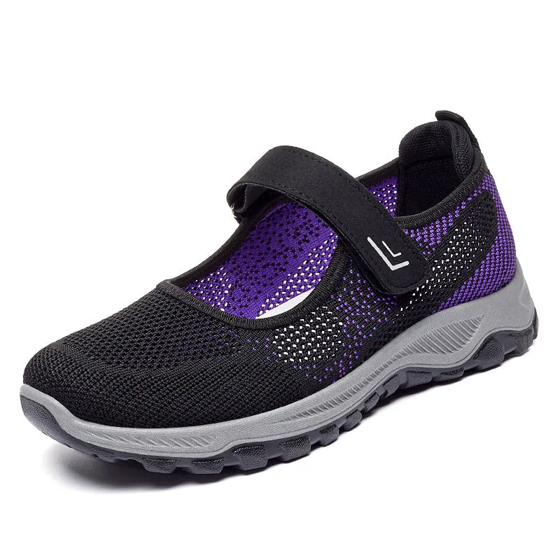 Womens Casual Walking Running Comfortable Breathable Velcro Sneakers