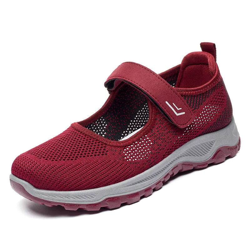 Womens Casual Walking Running Comfortable Breathable Velcro Sneakers