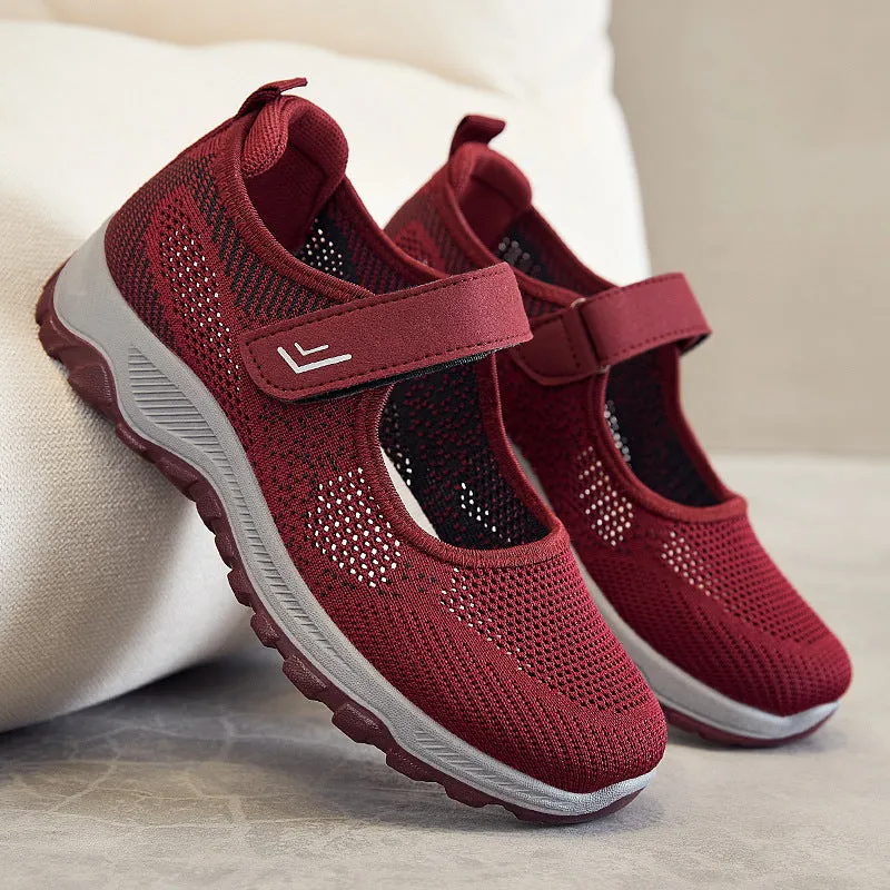 Womens Casual Walking Running Comfortable Breathable Velcro Sneakers