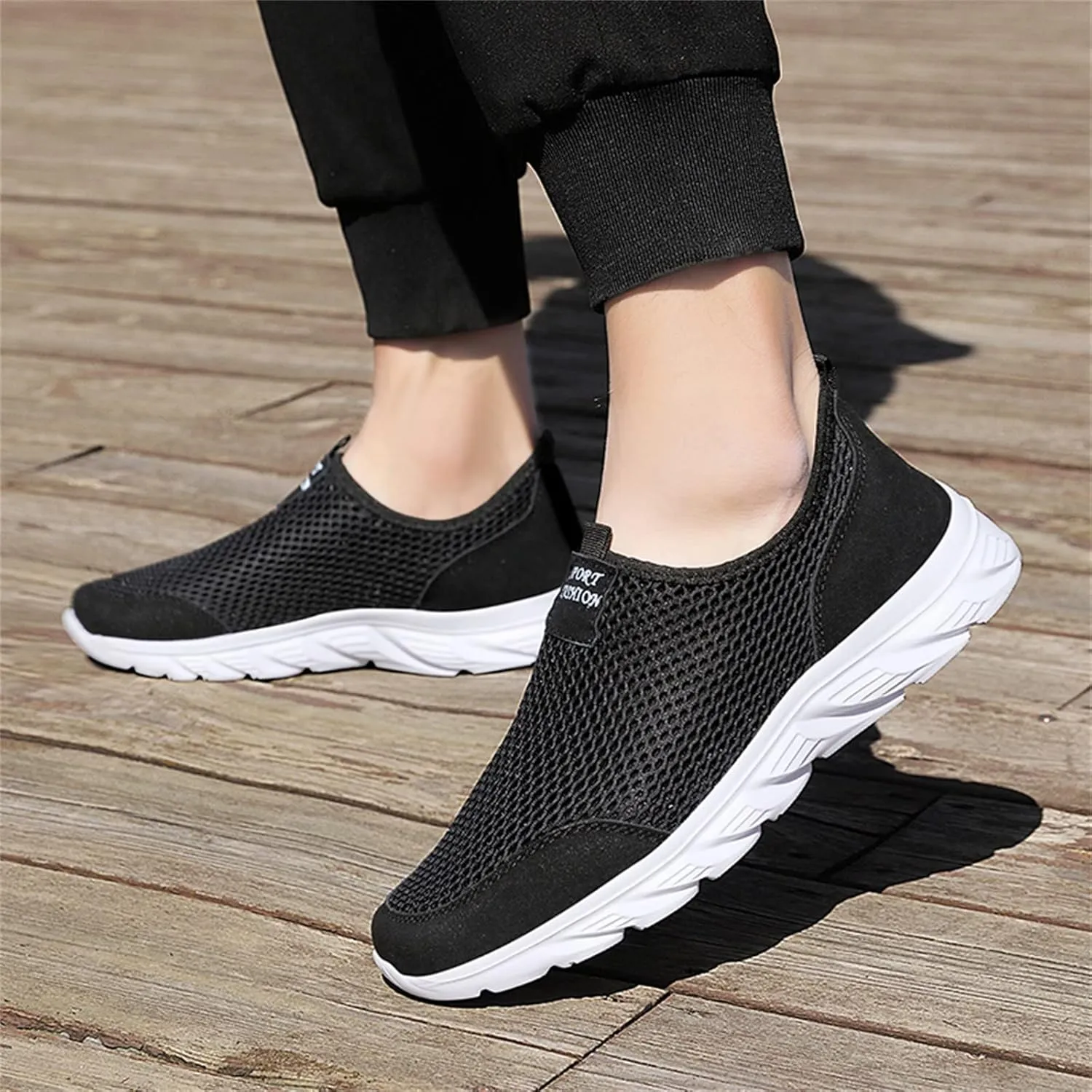 Women's Loafer Flat Slip On Sneakers Women Wide Width Mens Casual Shoes Women's Wide Loafers Loafers for Women Wide Platform Sneakers for Women Black