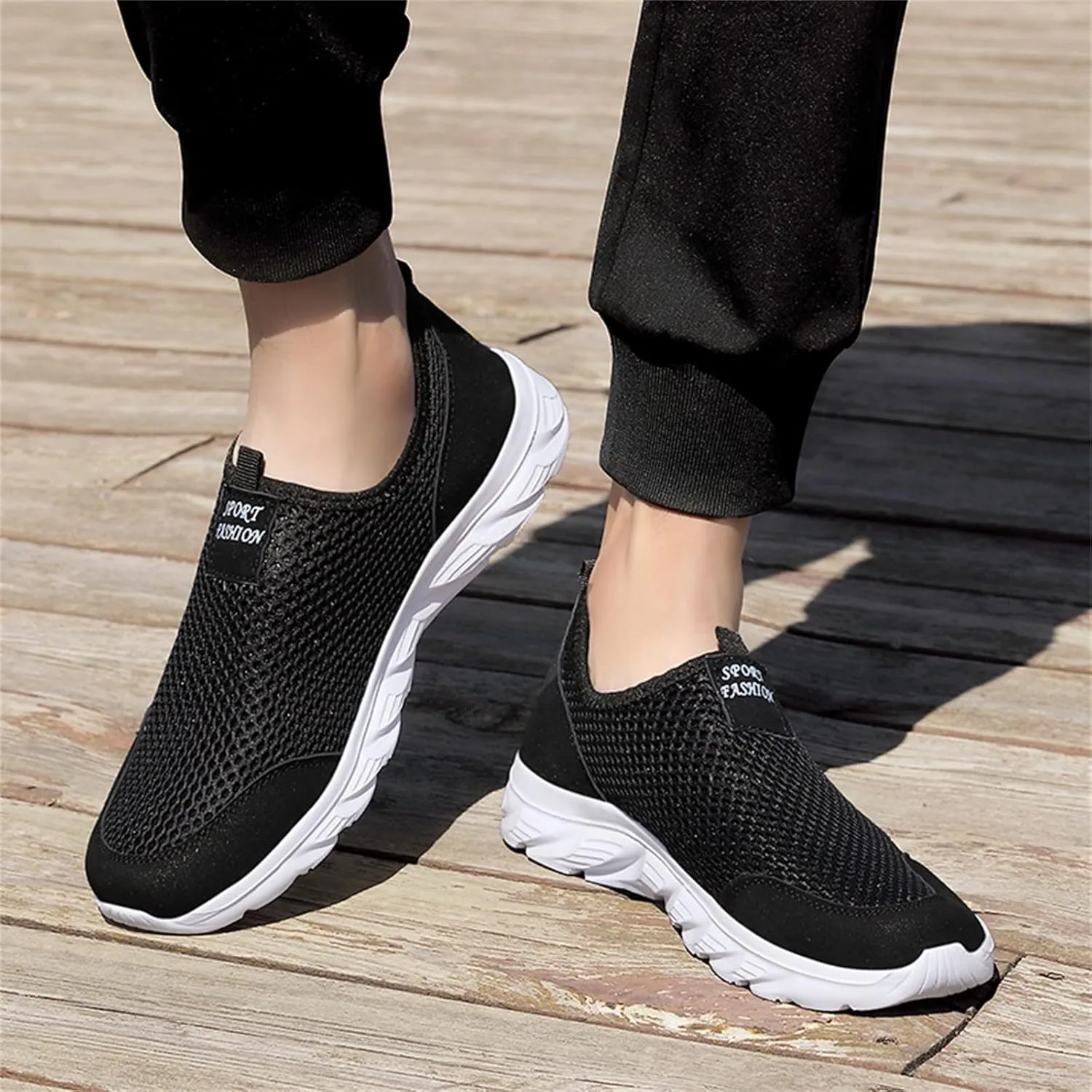 Women's Loafer Flat Slip On Sneakers Women Wide Width Mens Casual Shoes Women's Wide Loafers Loafers for Women Wide Platform Sneakers for Women Black
