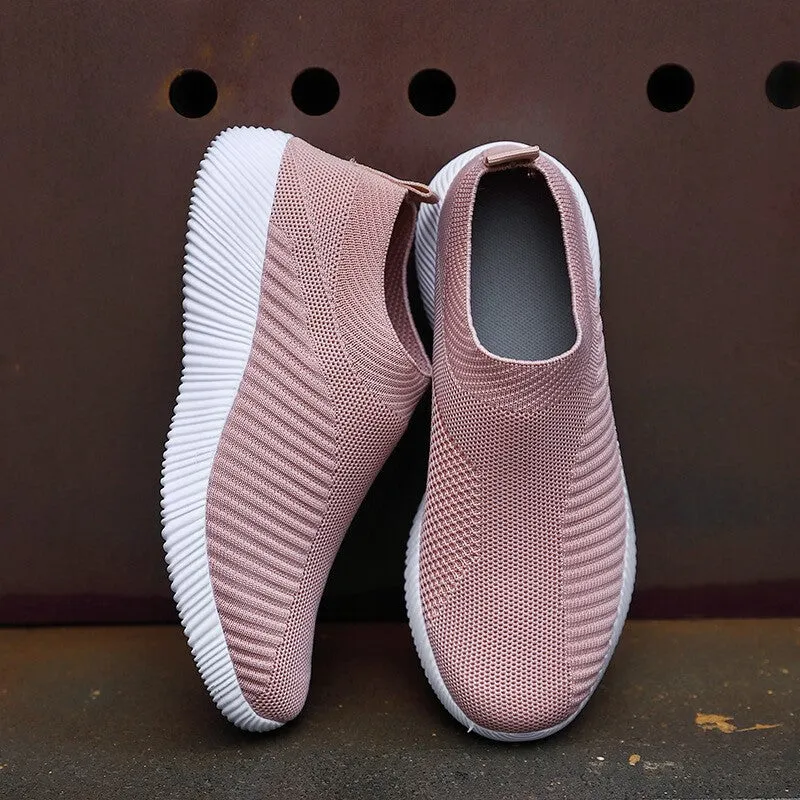 Women's mesh fabric lightweight platform tennis sneakers