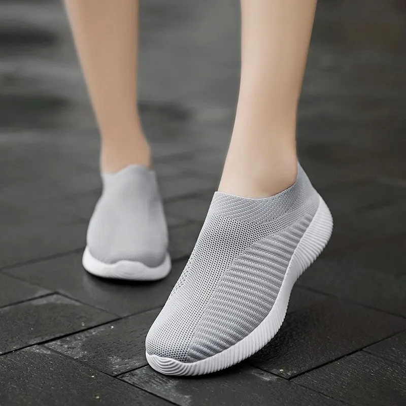 Women's mesh fabric lightweight platform tennis sneakers