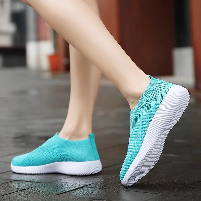 Women's mesh fabric lightweight platform tennis sneakers