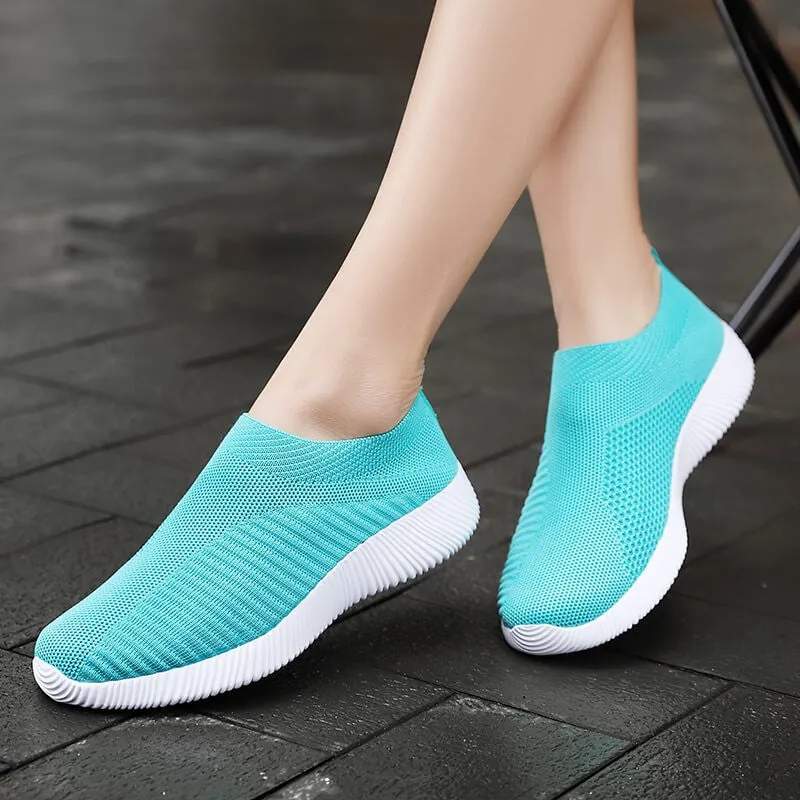 Women's mesh fabric lightweight platform tennis sneakers