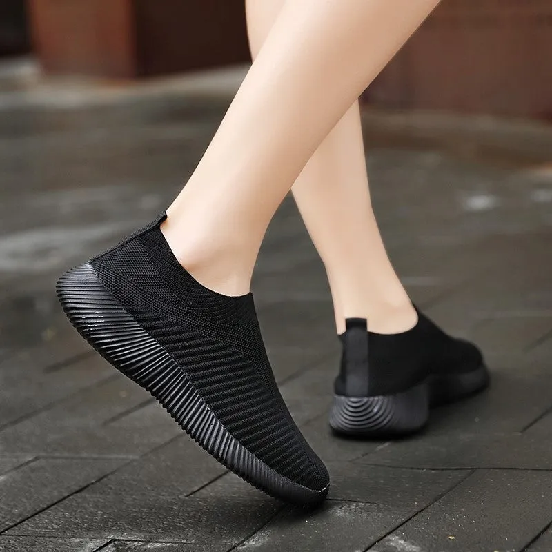 Women's mesh fabric lightweight platform tennis sneakers