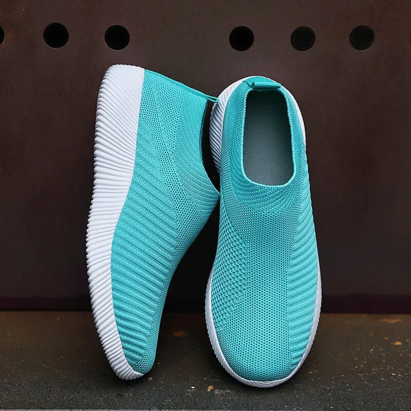Women's mesh fabric lightweight platform tennis sneakers