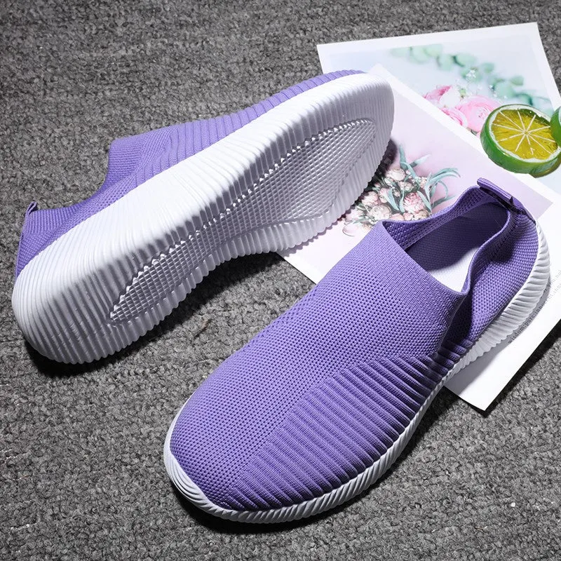 Women's mesh fabric lightweight platform tennis sneakers